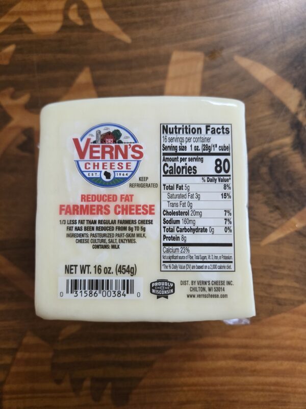 Vern's Reduced Fat Farmers Cheese